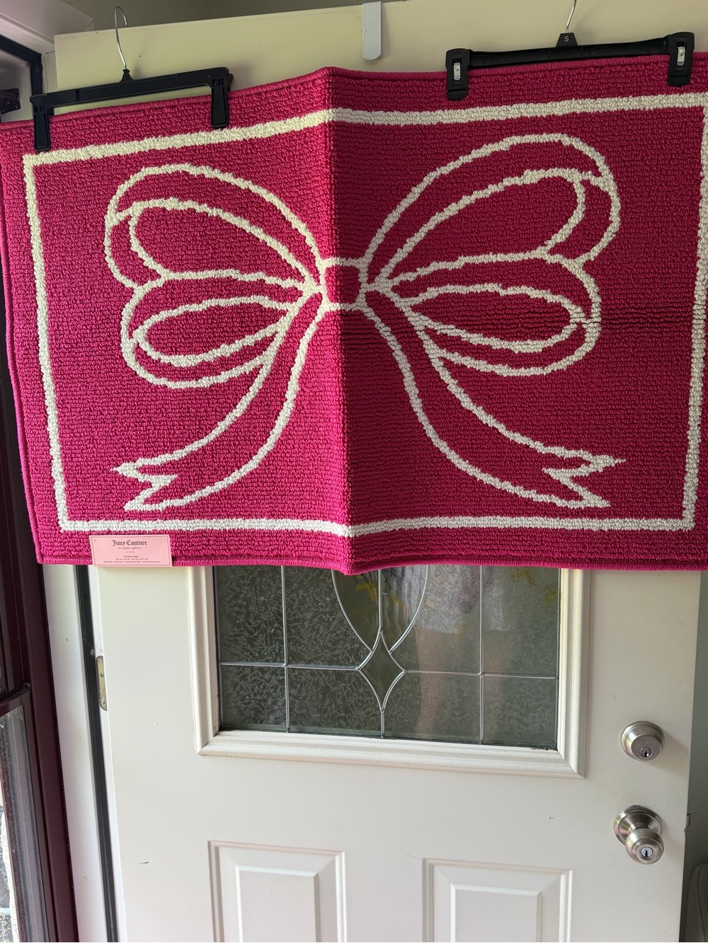 Juicy Couture Pink and White Bow Door Mat